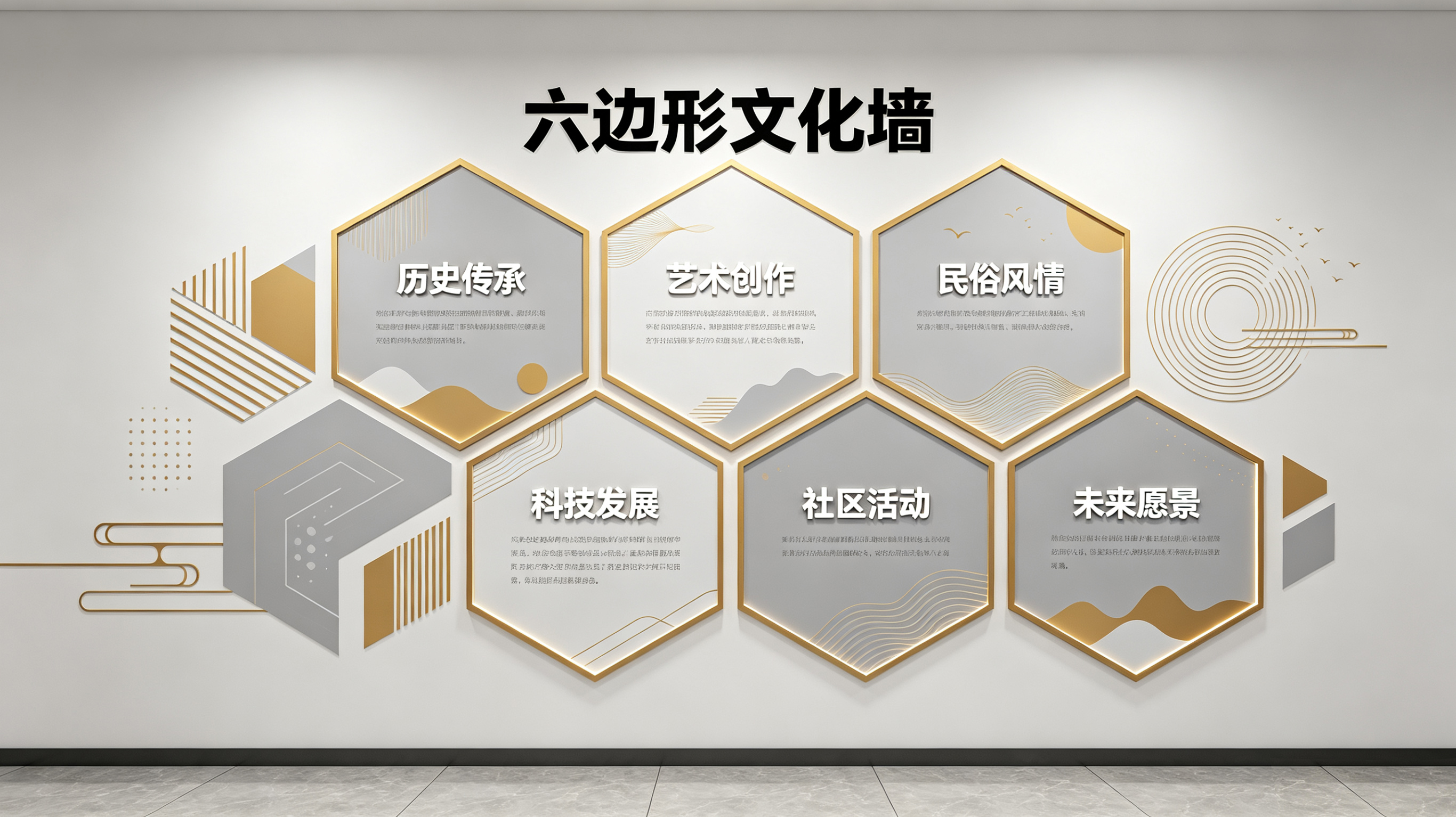 扶风企业文化墙 | 六边形信息美学